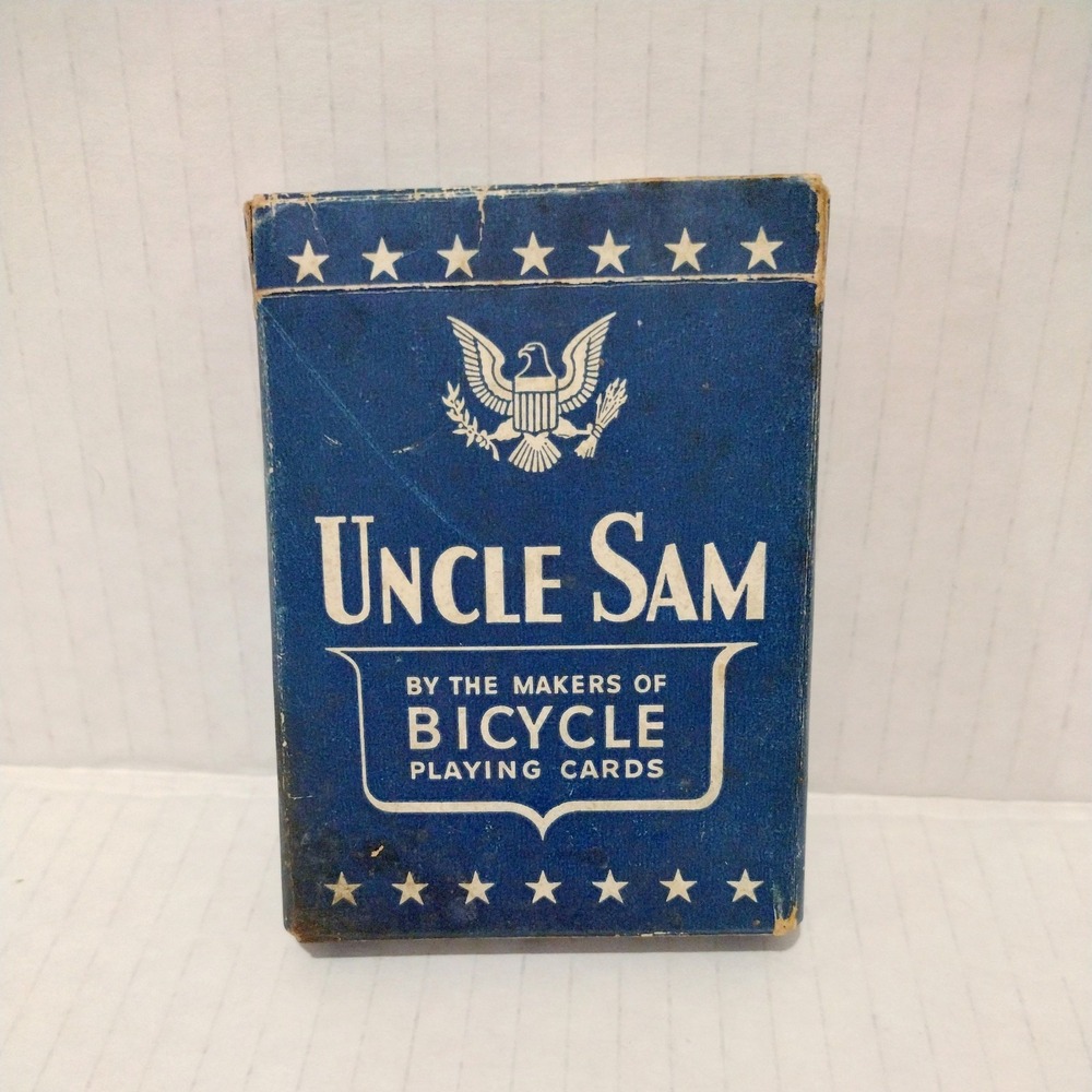 Vintage WWII Uncle Sam Blue Bicycle Playing Cards 52 Complete Set USA Quality